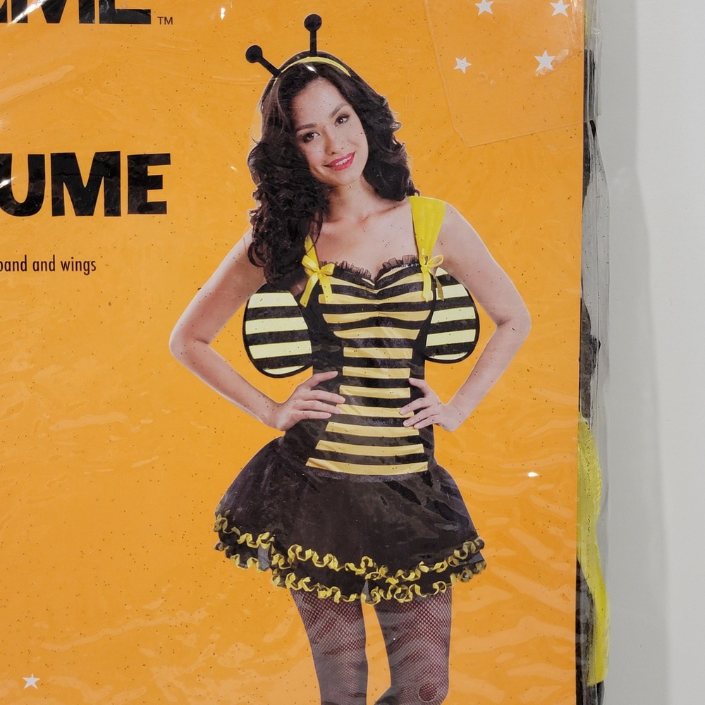 Rite Aid Home Bee Costume Women Small Medium Dress Wings Headband 3pc Set New